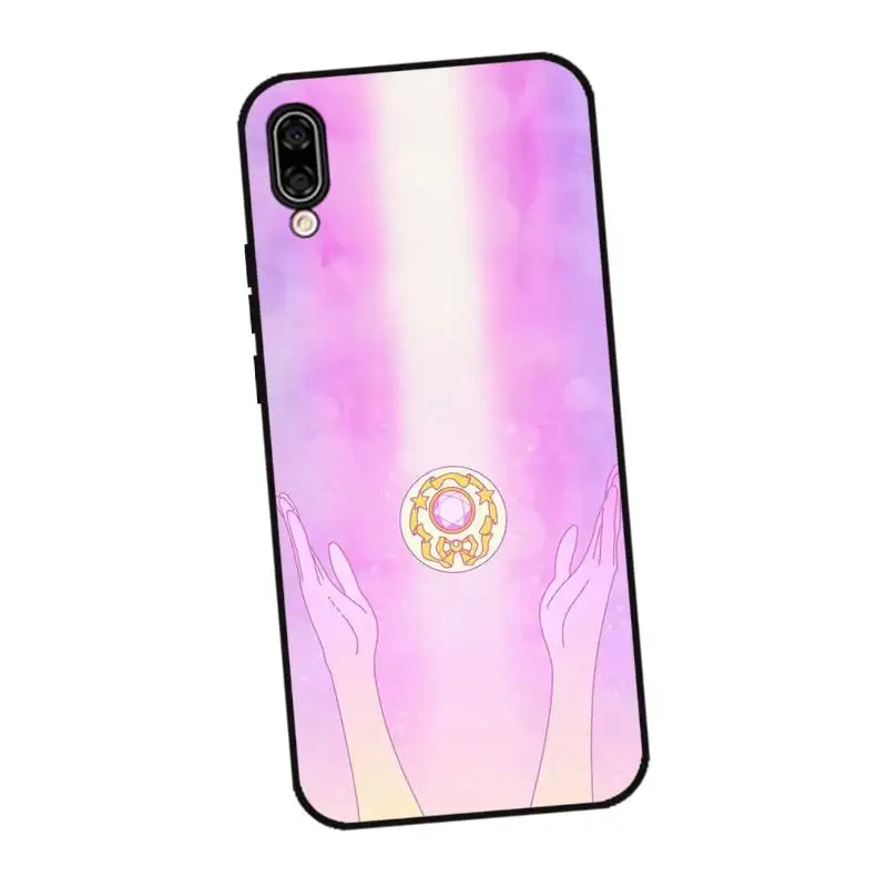 P191 Sailor Moon Lovely Black Silicone Case Cover For Huawei Honor 8C 8X 9 10 20i V10 V20 Note10 Max Lite Magic2 |