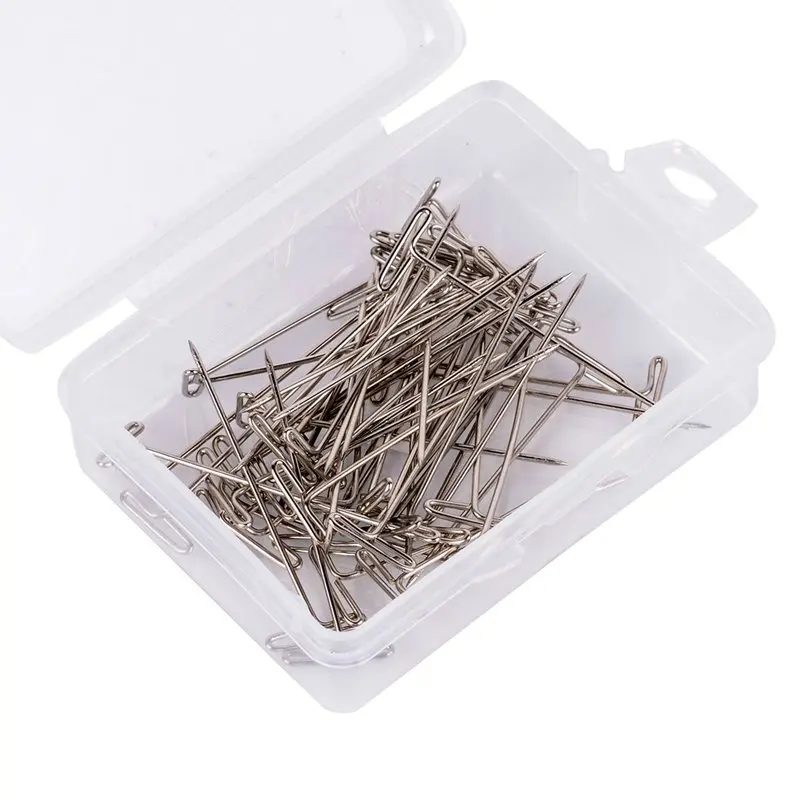 100 шт T Pin Серебро с коробкой для моделирования парики Швейные ремесла Diy