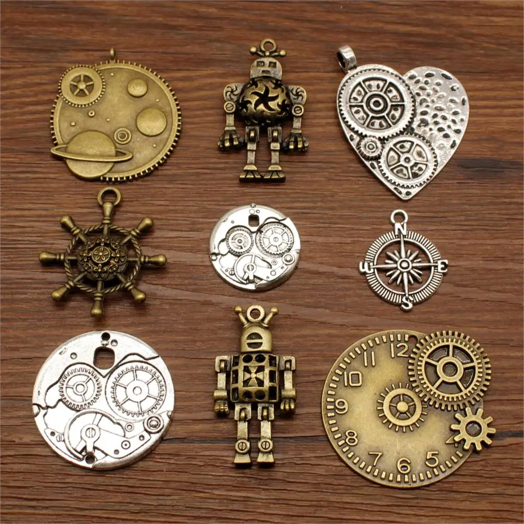 10 шт микс паровой аксессуары в стиле панк Робот Шарм для самостоятельного