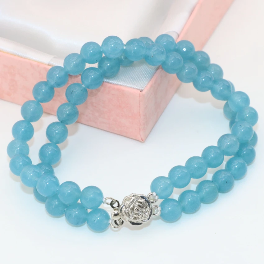 Оптовая цена в богемном стиле 6 мм синий камень нефриты круглые бусины халцедон 2