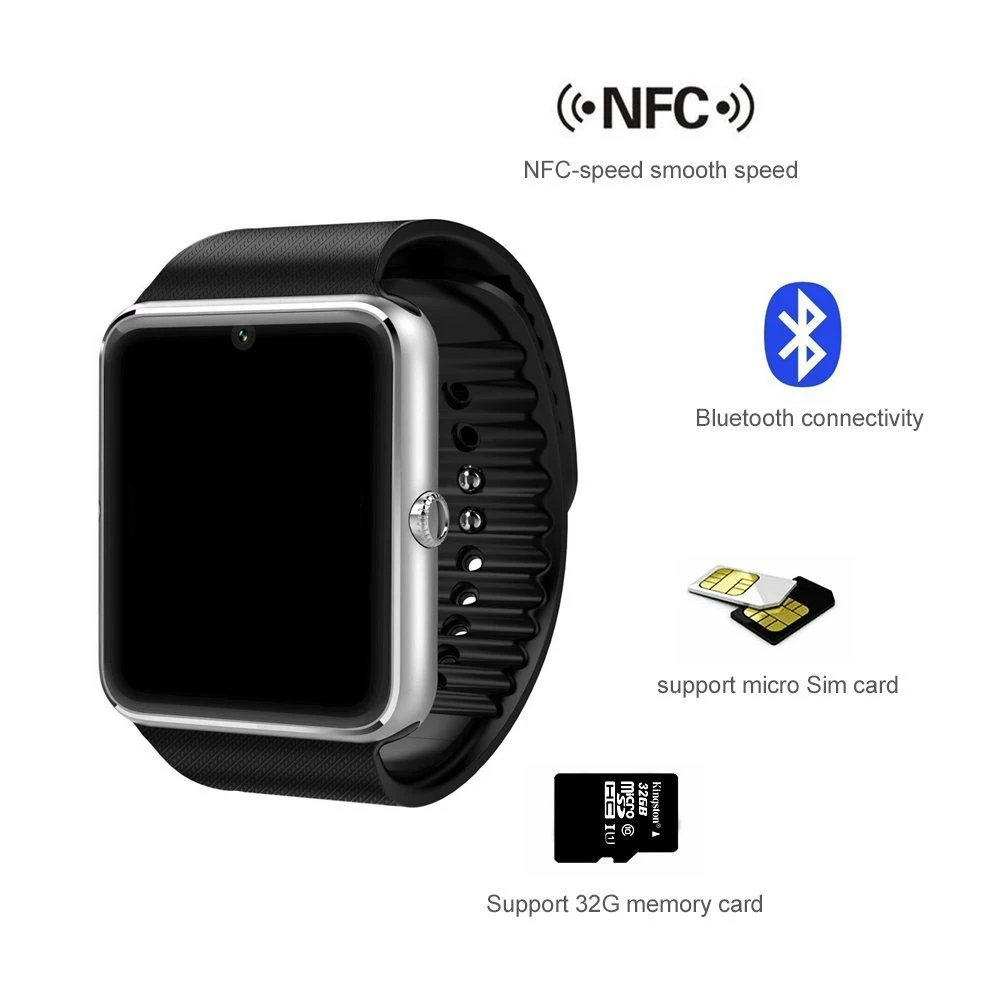 Смарт-часы с Bluetooth для смартфонов на базе Android, наручные часы с защитой от пота с камерой TF и sim-картой