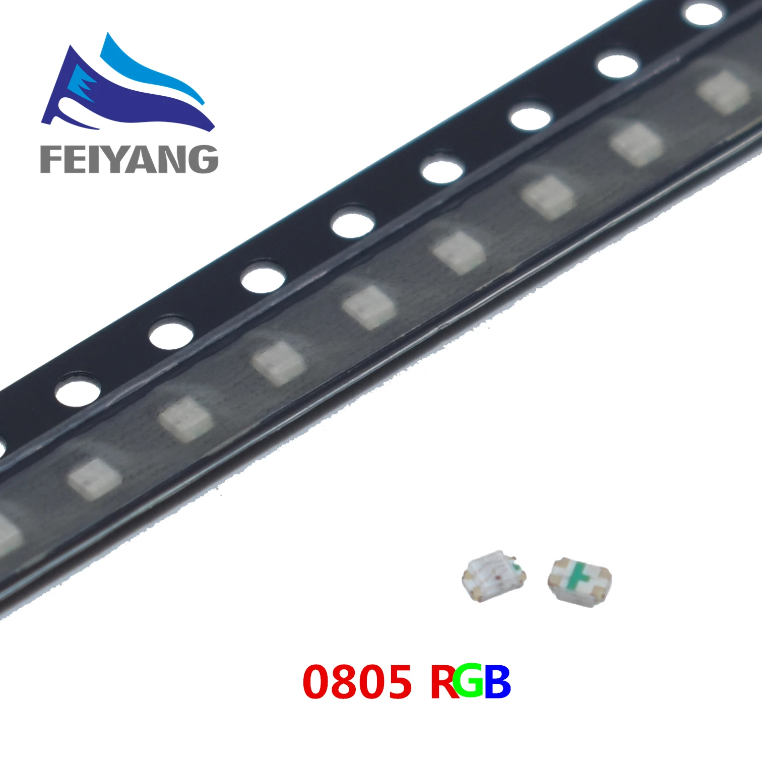1000 шт SMD 0805 (2012) трехцветный RGB 20mA красный зеленый синий ультра яркий поверхностный