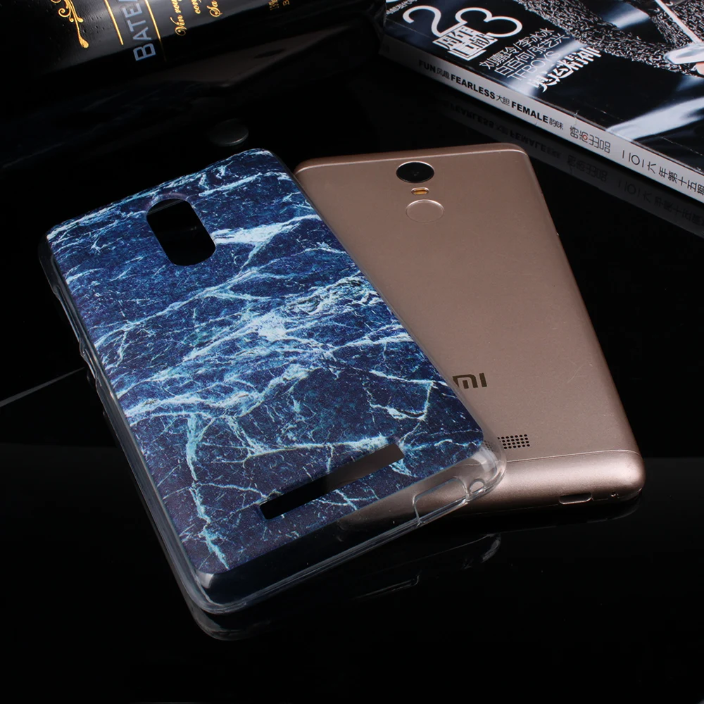 Чехол для Xiaomi Redmi Note 3 Pro Мягкий ТПУ Тонкий чехол телефона Mi5 4A 4 мрамор Стикеры