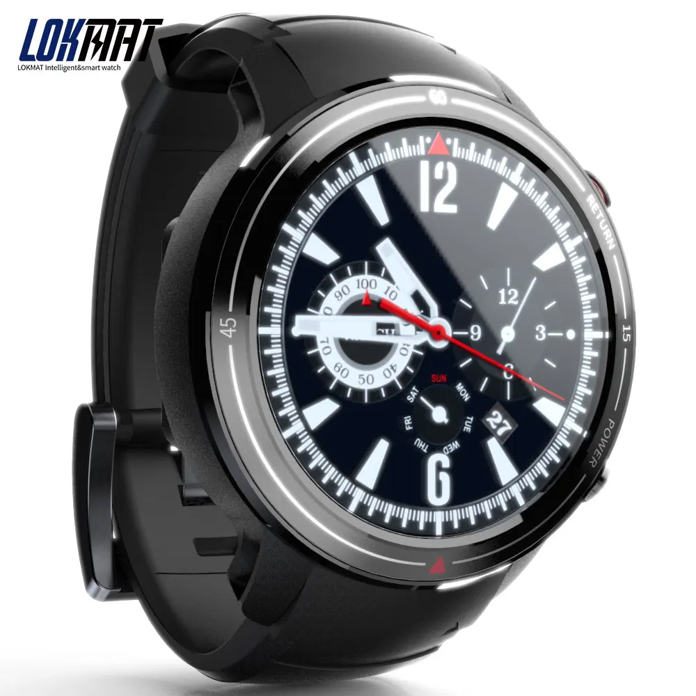 Умные часы LOKMAT LOK01, 4G, 3 ГБ+ 32 ГБ, MTK6739M, Android 7,1, 2,4 ГБ, 5 Гб, Wi-Fi, gps, фитнес, 620 мА/ч, для воспроизведения музыки, вызова, ответа на сим-часы