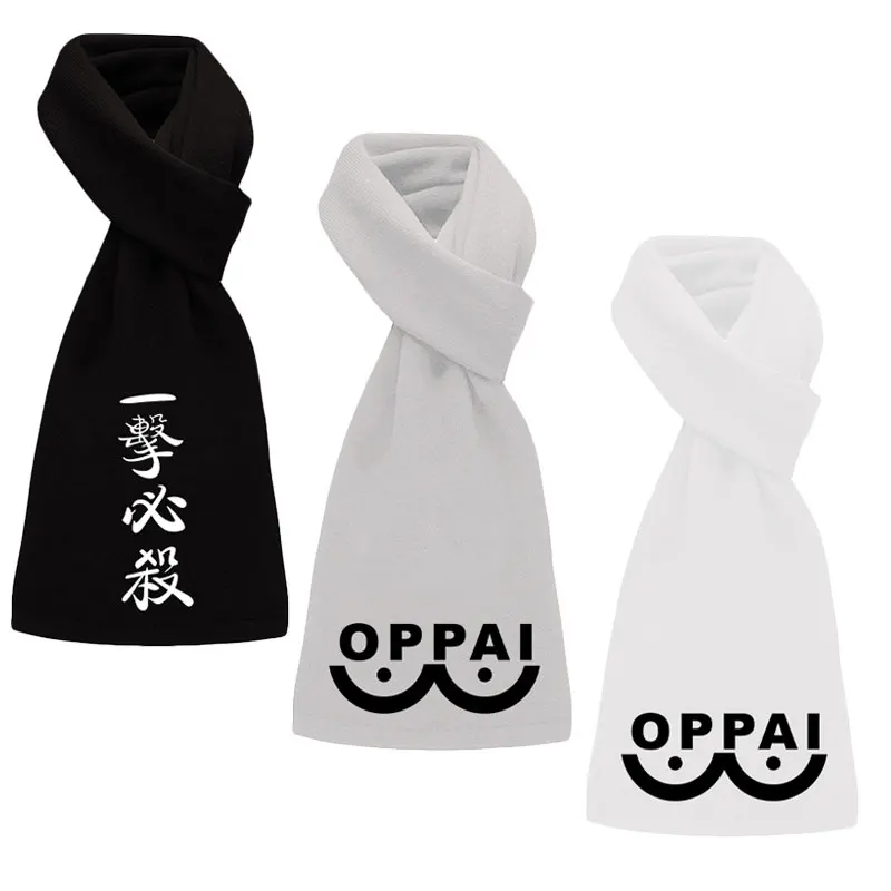 Основовязаный бархатный шарф с рисунком из аниме One Punch Man зимний теплый фонарик