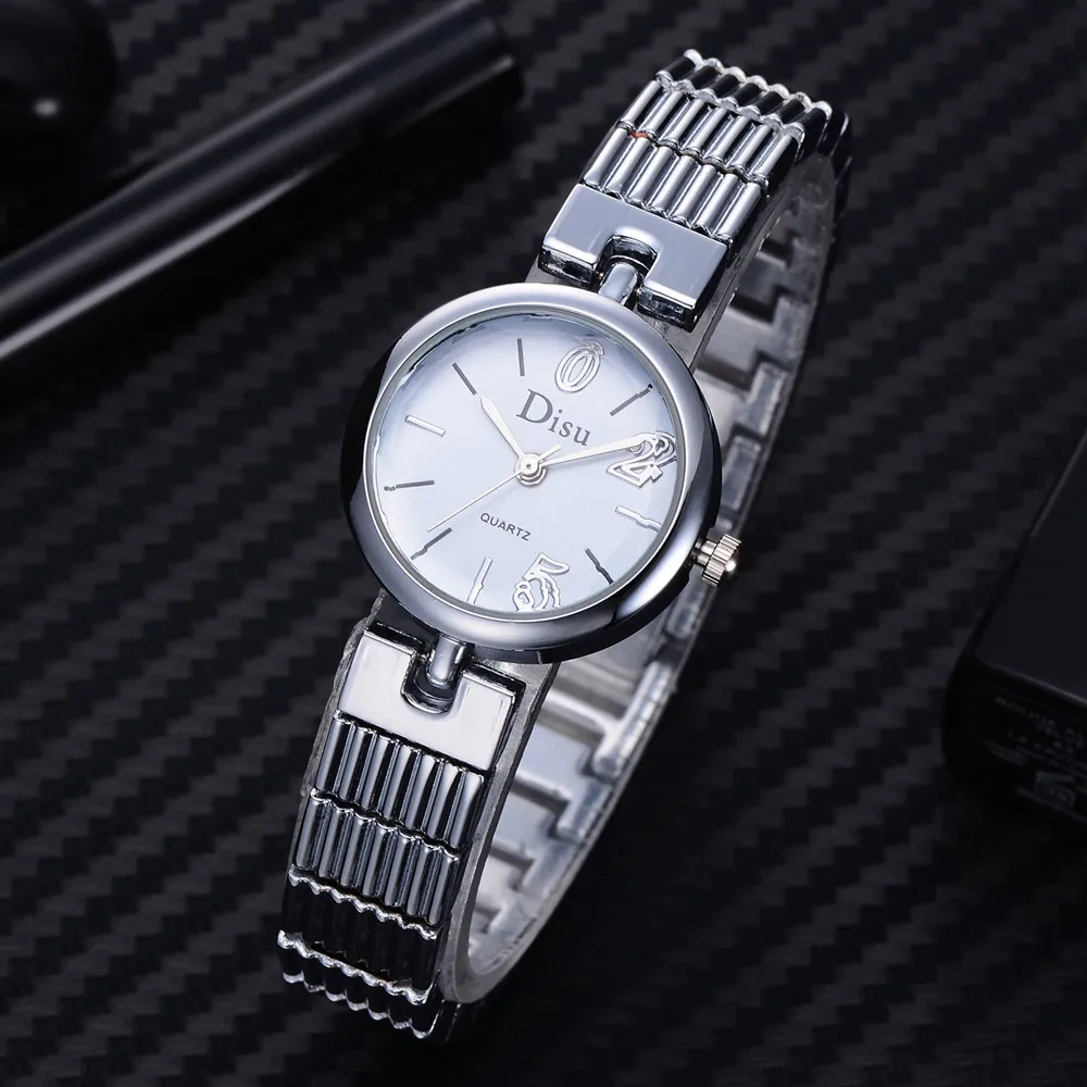 Часы Disu из розового золота женские Элегантные наручные часы на браслете со