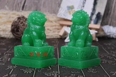 

Kaiguang copper lion furnishings town house a pair lions jade lions to help trans resin crafts sculpture decoration statues Home