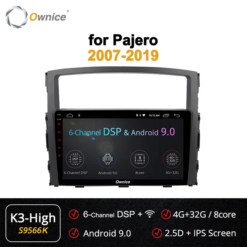 S9566 K3-High Ownice K3 K5 K6 2DIN Восьмиядерный Android 9,0 4G DSP 360 Panorama автомобильный Радио плеер gps Navi для MITSUBISHI PAJERO V97 2007 - Цвет: S9566 K3-High