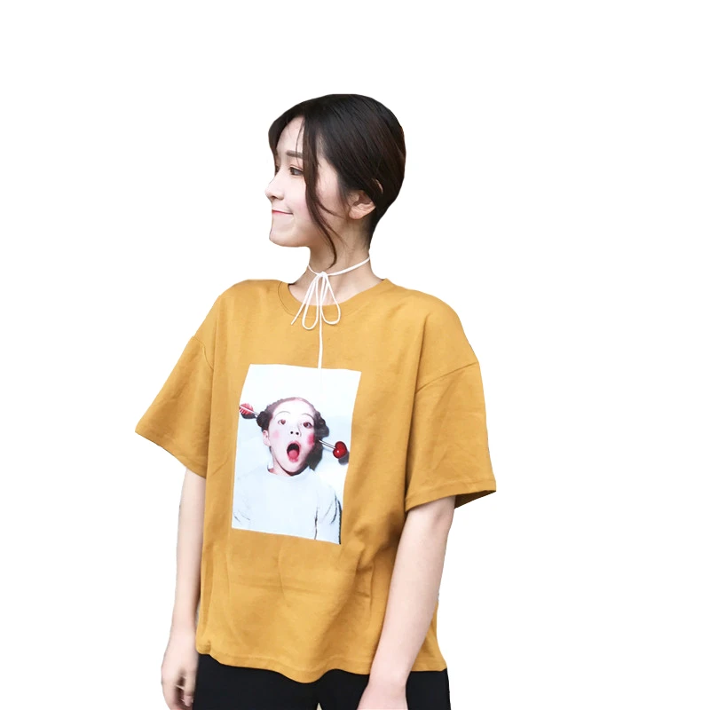 Новый 2018 Лето Harajuku Стиль Топы chic Женский Для женщин футболки повседневные