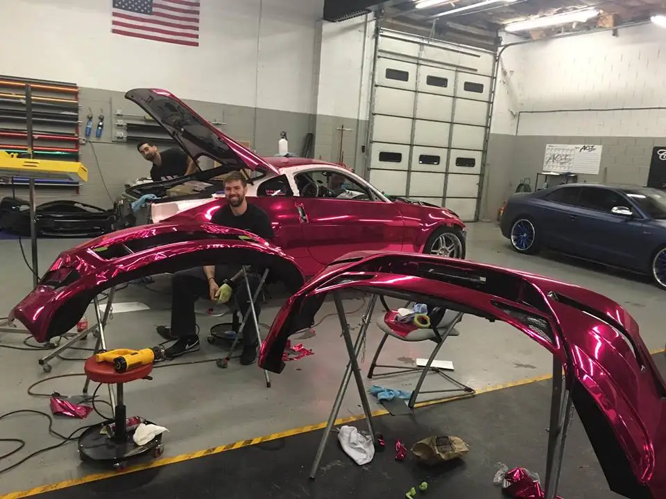 Растягивающаяся хромированная розовая Автомобильная фольговая пленка PROTWRAPS