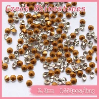 top quality czech rhinestones 1440pcsbag 2 3mm clear crystal pointback stone bridal trim limited quantity to sell