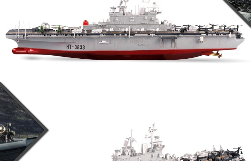 Радиоуправляемый Военный корабль ht-3833 2,4G беспроводной пульт дистанционного управления 1:350 Американский hornet amphibiour штурмовой пульт дистанционного управления Радиоуправляемая лодка модель корабля