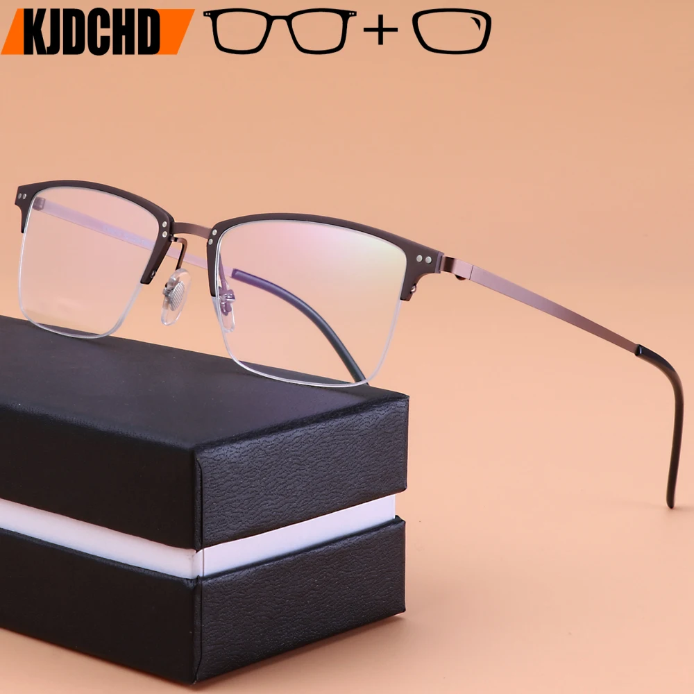 Оптические очки с оправой из сплава мужские по рецепту Квадратные ретро ясные