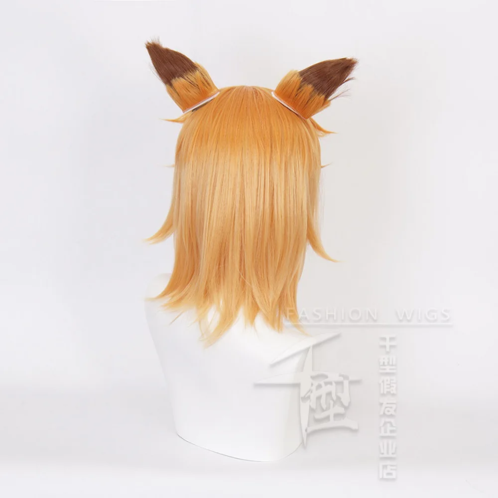 Парик для косплея аниме Sewayaki Kitsune no Senko san оранжевый с заколкой волос парик
