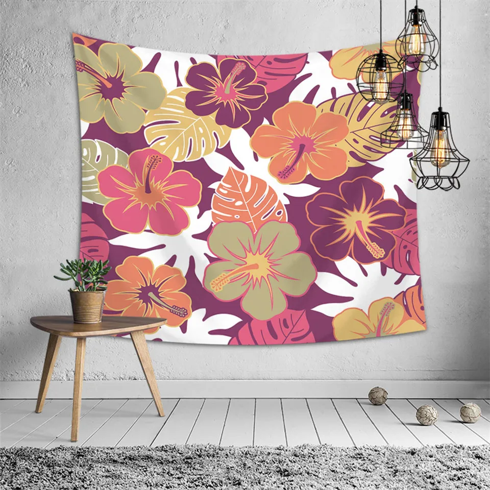 SOFTBATFY с принтами лимонов и цветов Гобелен изображением деревьев фон имитацией