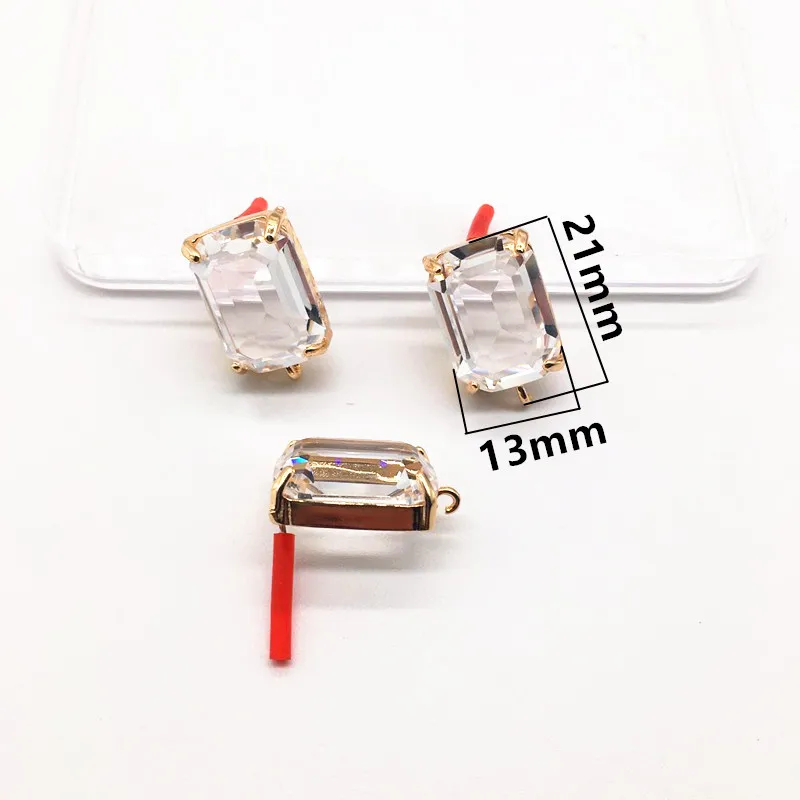 Новое поступление! 21x13 мм 30 шт. rectangl наборе серебристых спиц из Кристалл