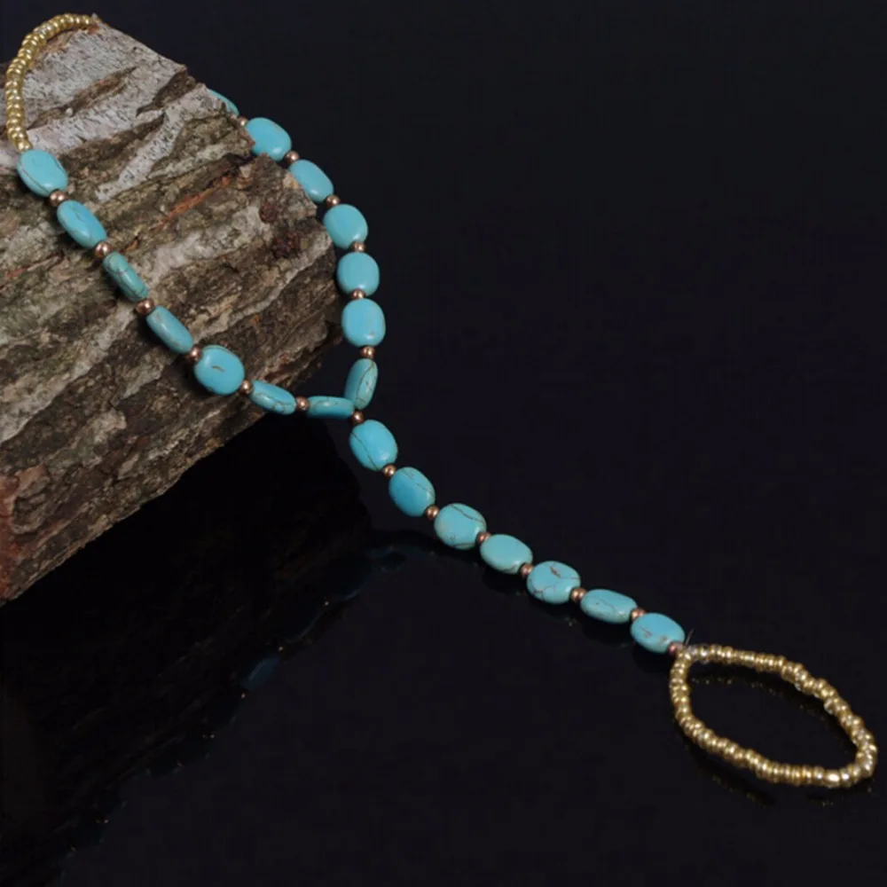 1 шт. новый модный браслет на ногу из натурального камня лодыжку сандалии ножные