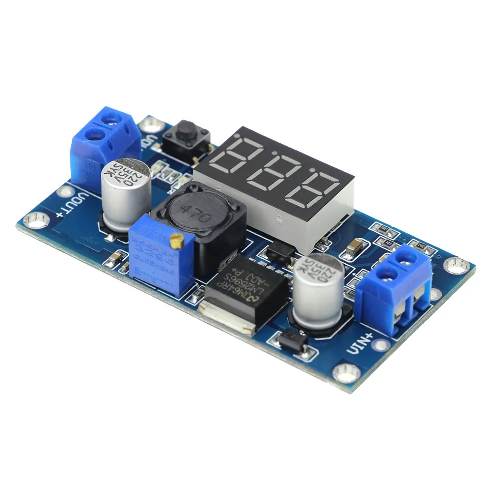 LM2596 LM2596S силовой модуль+ светодиодный вольтметр DC-DC Регулируемый понижающий модуль питания с цифровым дисплеем