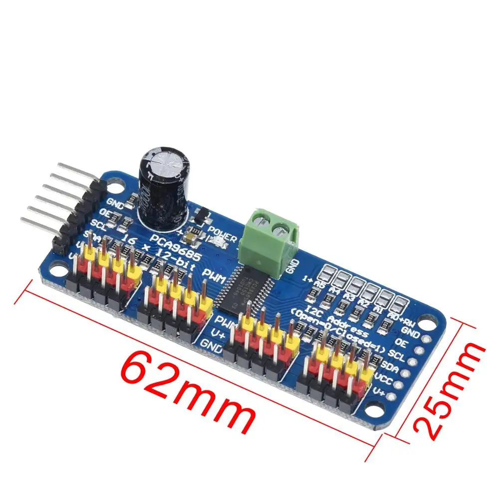 Завеса 16-канальный 12-битная ШИМ/сервопривод-I2C интерфейс-PCA9685 для Arduino Raspberry Pi DIY Servo Щит Модуль