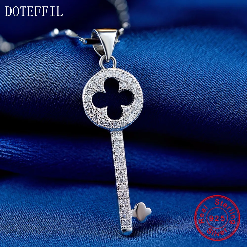 Женское ожерелье из серебра 925 пробы с фианитами|key necklace|jewelry necklacenecklace high quality |