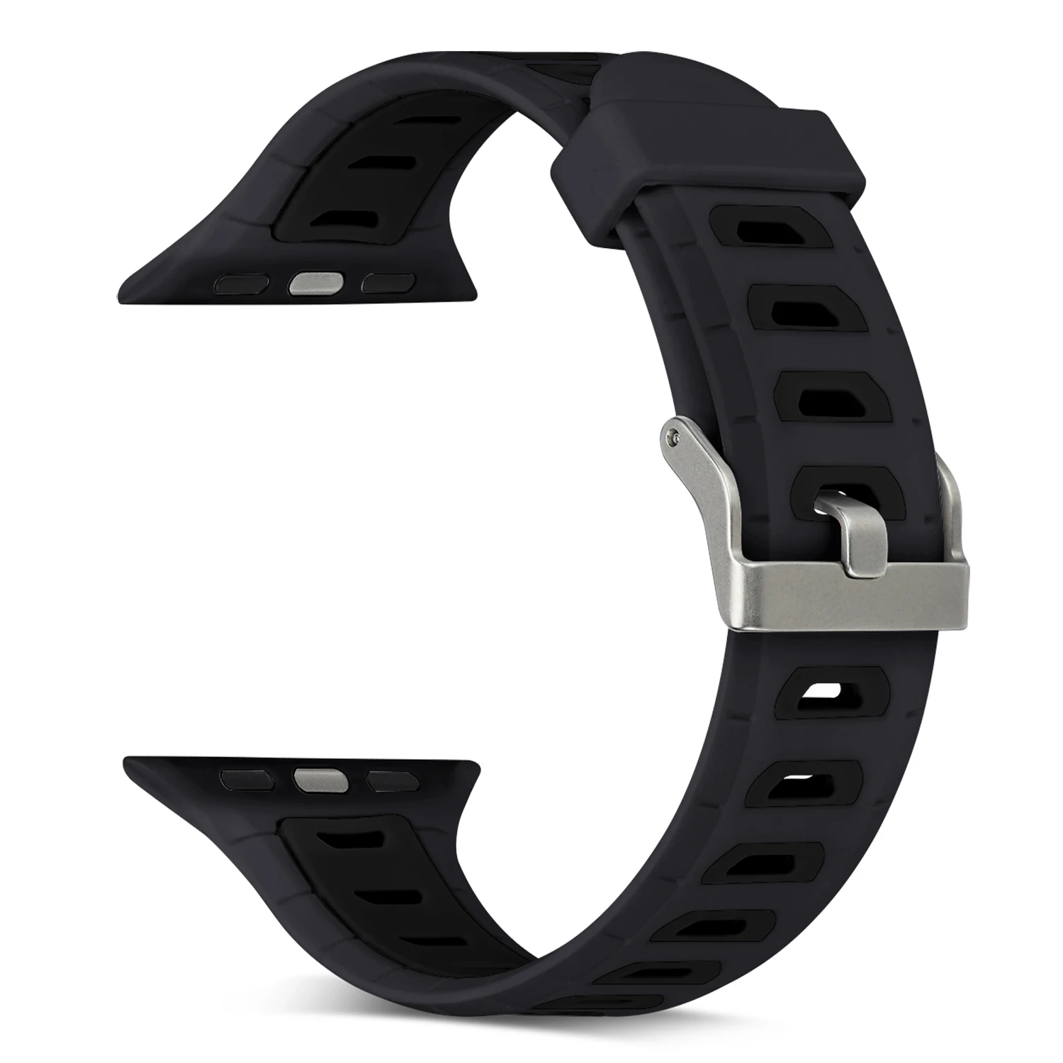 Спортивный силиконовый ремешок для Apple Watch 38 мм 42 мм ремешок спортивный силиконовый ремешок для iWatch 40 мм 44 мм ремешок серии 1 2 3 4 двухцветный - Цвет ремешка: Black