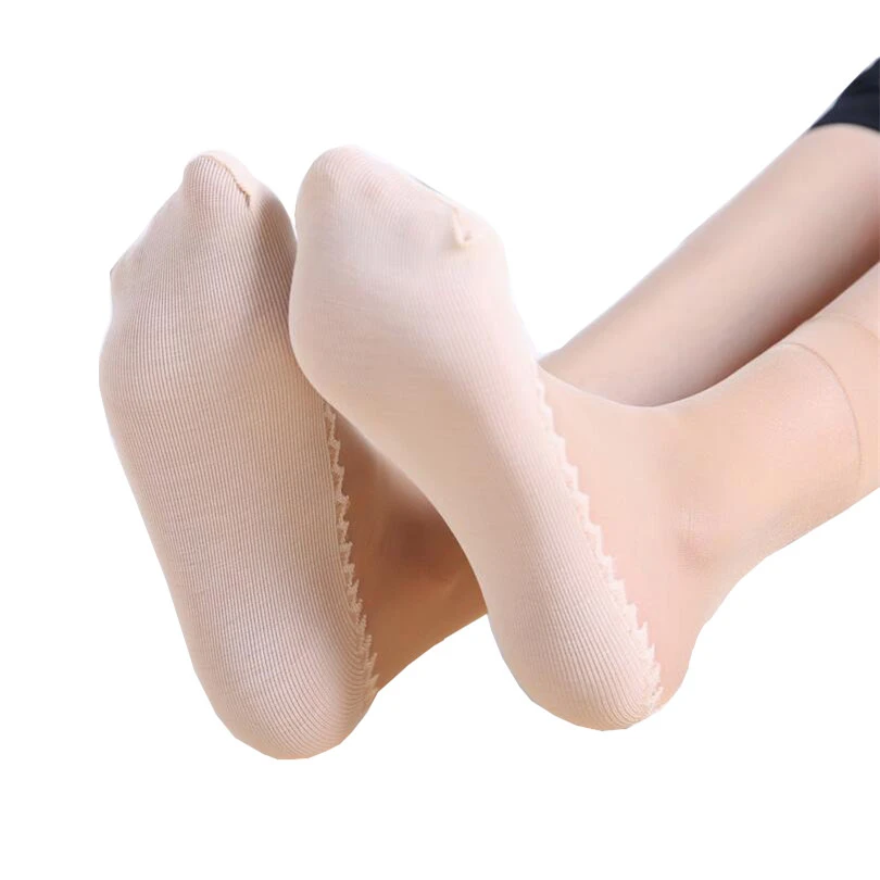 VIIANLES Women Silk Cotton Socks Bottom Soft Non Slip Sole Massage Summer Wicking Slip-resistant Spring Girls Sock Black Skin | Женская