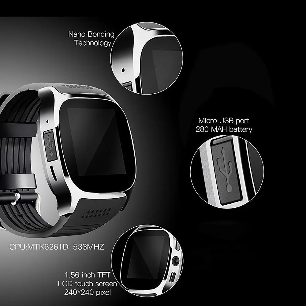 2018 Bluetooth Смарт часы Камера цифровой телефон Smartwatch для samsung iphone LG Android новый Фитнес