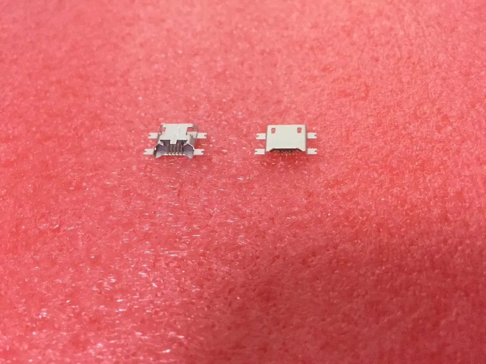 Бесплатная доставка 10 шт. 5-контактный гнездовой разъем Micro USB SMD 4 фиксированные