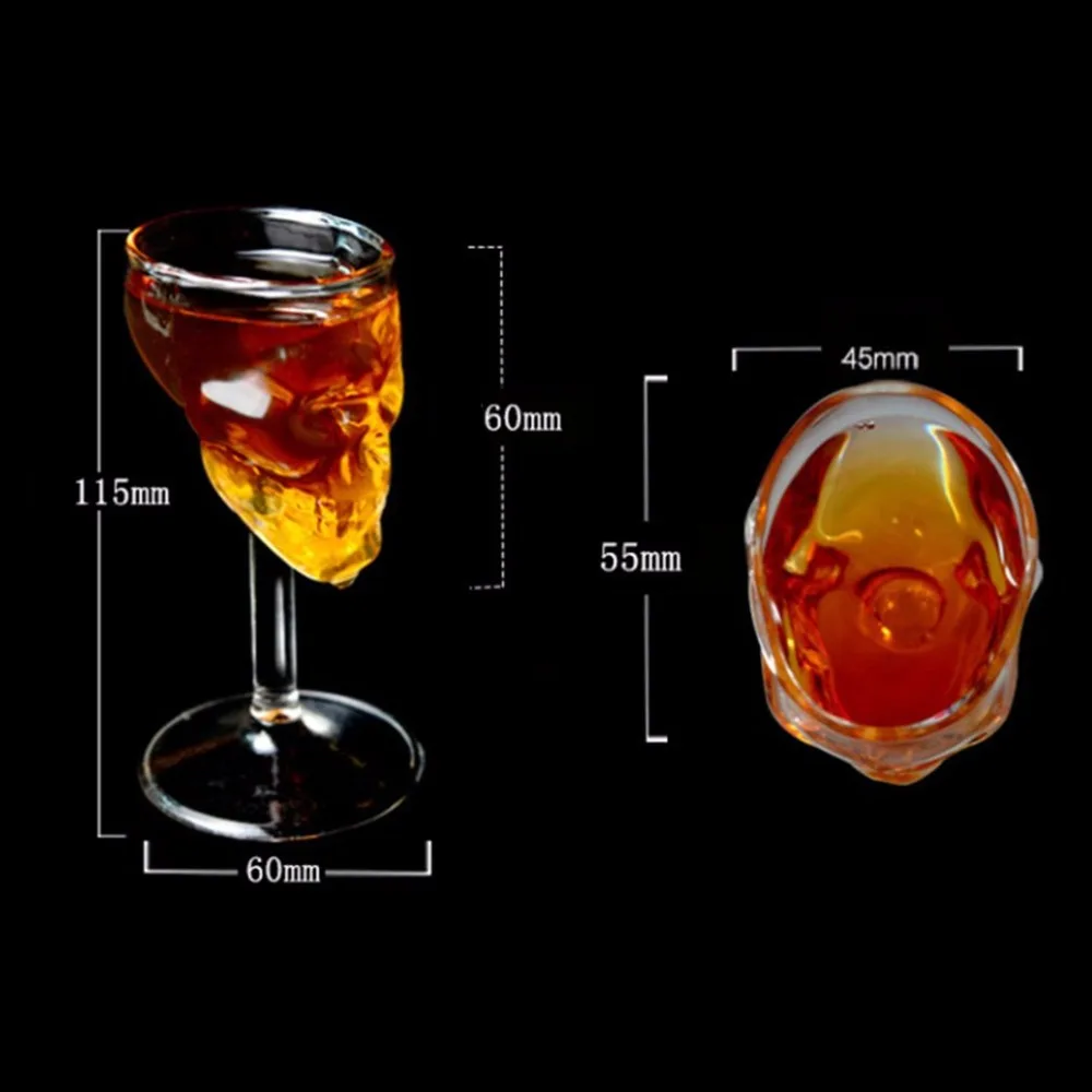 75ML High Temperature Resistance Skull-Shaped Glass Cup Transparent Whiskey Drinking Home Night Club Decorate Mug | Дом и сад