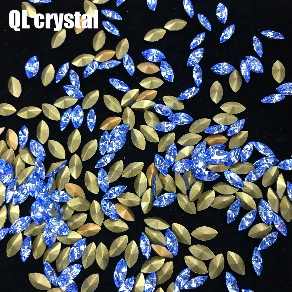 QL Crystal Pointback Rhinestones Navette Glass Nails for making jewelry and Nail 3D | Дом и сад