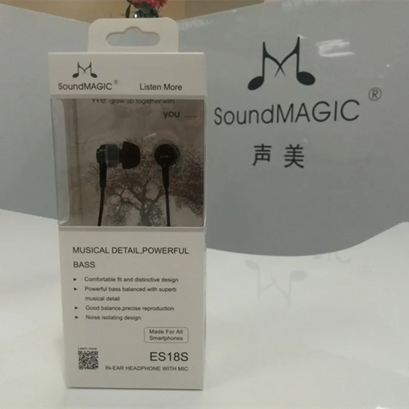 SoundMAGIC ES18S с микрофоном сильные басы звук наушники гарнитура пультом совместим со
