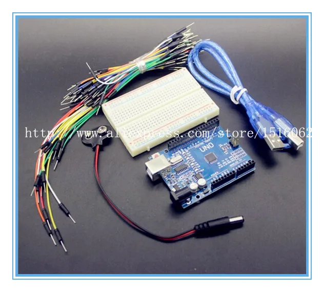 Starter kit для Arduino UNO R3-Комплект 5 предметов R3 макет перемычек кабель USB и 9 В Батарея