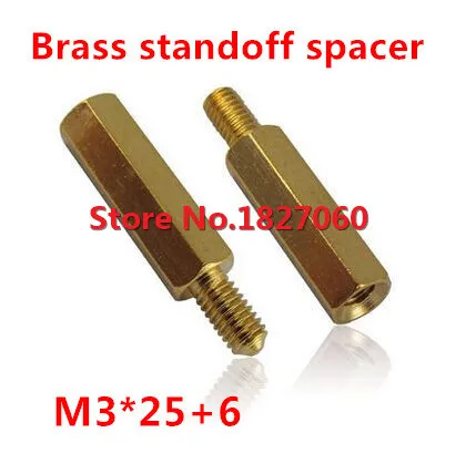 

100pcs M3*25+6 Hex Brass Standoff Spacer Male to Female Brass Spacing Screws
