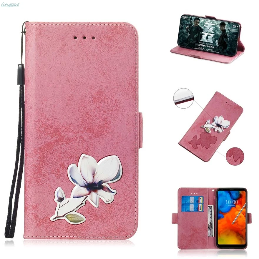 Флип кожаный чехол на чехлы для LG Q7 Q8 случае СПС coque Q 7 8 милые животные