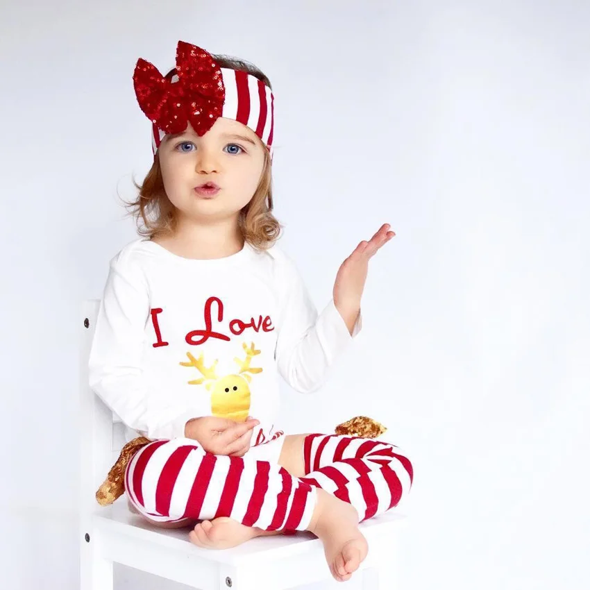 Новинка 2017 года Рождественская зимняя одежда для маленьких девочек с мультяшным
