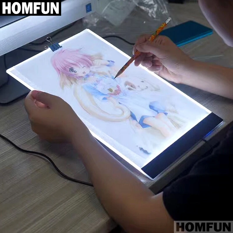 HOMFUN A4 светодиодный ist тонкий арт трафарет доска для рисования светильник