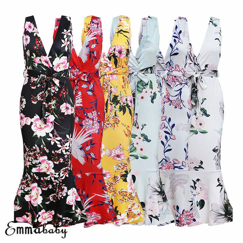 Летнее шифоновое платье с тропическим принтом Strapp без рукавов треугольным