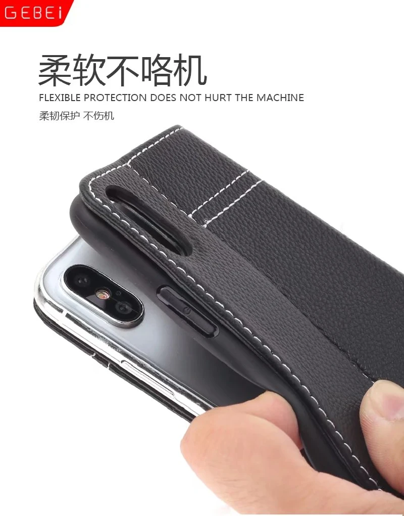 Роскошный брендовый чехол из натуральной кожи для iPhone X XS откидной Магнитный