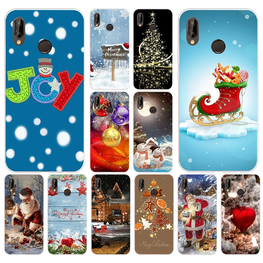 Мягкий силиконовый чехол из ТПУ 160FG happy New Year merry Christmas Tree для huawei Mate P20 P30 Llte Pro Y6 Y7