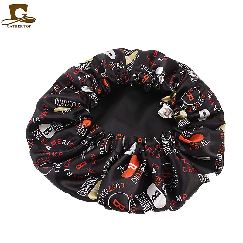Женский двухслойный шелковистый DU-RAG, покрытие для волос, аксессуары, волнистые шапки, тряпки, цветочный чепчик, для салона, шапка, тюрбан, Durag doo rag, головной убор