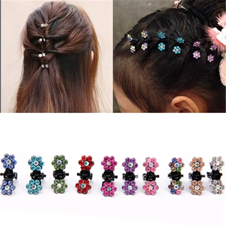 10 шт. новые детские мини заколки для волос с кристаллами сливы девочек аксессуары
