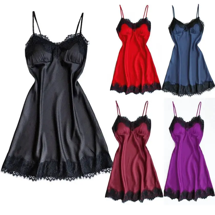 

2019 New Arrival Hot Red Women Sexy Lace Lingerie Nightwear Robe Babydoll Attractive Sleepwear Charming S-3XL Free Shipping 50*
