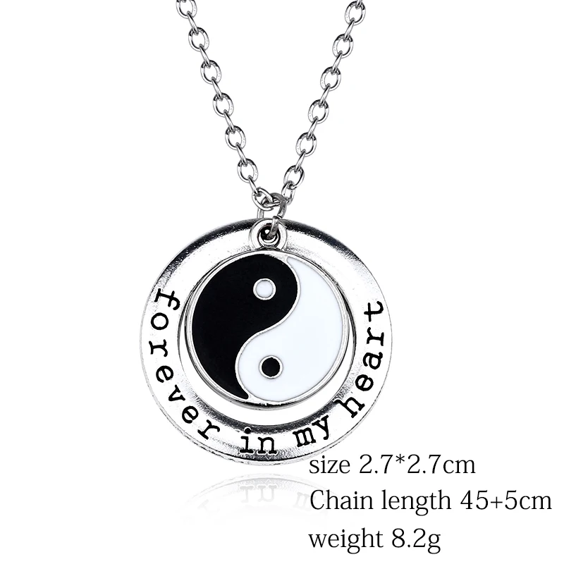2019 ювелирные изделия для лучших друзей Yin Yang кулон Тай Чи ожерелья Love Forever In My Heart