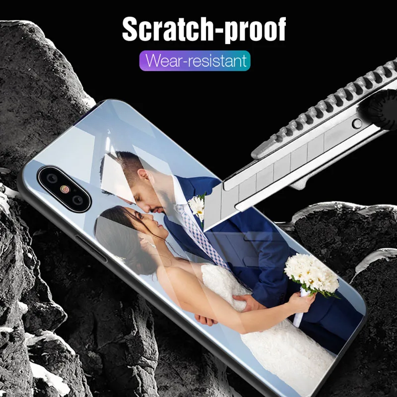 Модный чехол из закаленного стекла для iphone 8 7 6s X XR XS защитный телефона сделай сам |