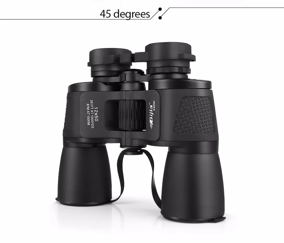BIJIA 12x50 высокая мощность с высоким увеличением Военный бинокль открытый наблюдение за птицами Высокое разрешение охотничий телескоп