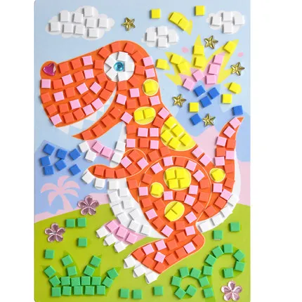 24 цвета, 3D детская головоломка, сделай сам, пена, мозаика, наклейка s Art EVA, мультфильм, кристалл, 3D наклейка, креативные Развивающие игрушки для детей, подарок - Цвет: 1