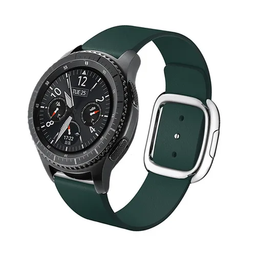 Forest Green 22 мм Современная застежка ремешок из натуральной кожи для huawei часы GT samsung Galaxy Watch 46 MM браслет ремешок для наручных часов для Шестерни S3 браслет - Цвет ремешка: Forest Green