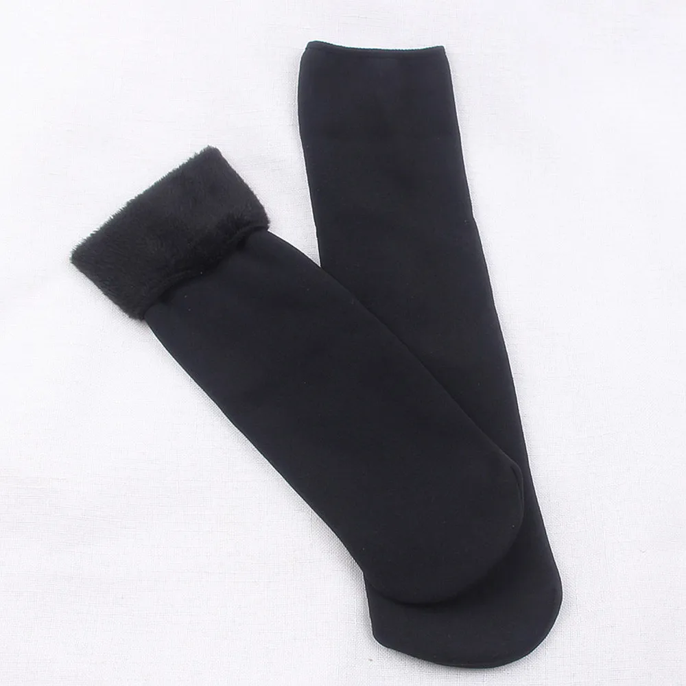 BK JAYCOSIN Для женщин носки зима толстые мягкие гибкие анти-slip дышащие Повседневное спорт, средние Носки April27 P30 - Цвет: BK