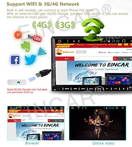 Спереди и сзади Камера + Android 6.0 dvd плеер автомобиля в тире 7 ''видео Wi Fi Зеркало