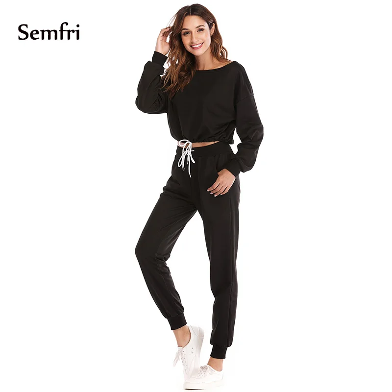 Semfri спортивный костюм комплект из 2 предметов свитер кроп топ с капюшоном +